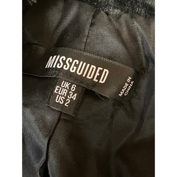 Missguided Women Black Fleece Button Teddy Collared Longline Coat Jacket Size 2 - Picture 4 of 5